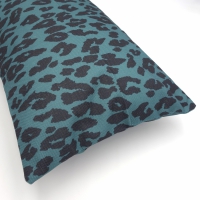 Kussenhoes Leopard petrolgroen 30 x 50 cm