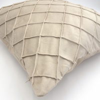 Fluwelen kussenhoes | Ruit structuur | Ivoor 44 x 44 cm