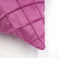 Fluwelen kussenhoes | Ruit structuur | Roze 44 x 44 cm