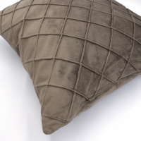 Fluwelen kussenhoes | Ruit structuur | Taupe-bruin 44 x 44 cm