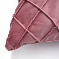 Fluwelen kussenhoes | Ruit structuur | Oudroze 44 x 44 cm