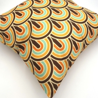 Retro kussenhoes regenboog 44 x 44 cm