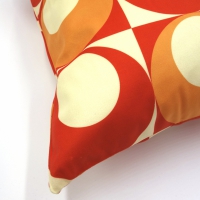 Retro kussenhoes cirkels rood/oranje 45 x 45 cm