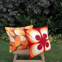 Retro kussenhoes Boogy bruin 45 x 45 cm