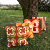 Retro kussenhoes Boogy bruin 45 x 45 cm