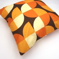 Retro kussenhoes Tulp bruin 45 x 45 cm