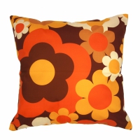 Kussenhoes Flowerpower bruin | 45 x 45 cm