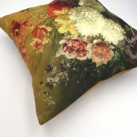 Kussenhoes bloemen oker | 45 x 45 cm