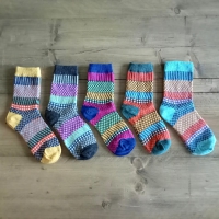 Colorblock winter sokken | set 5 paar | maat 37 - 40