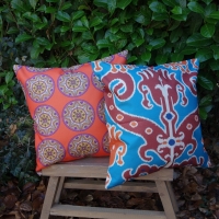 Ikat kussenhoes Rosa linnenlook blauw | 45 x 45 cm