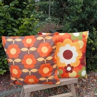 Retro kussenhoes Betsy bruin | 45 x 45 cm