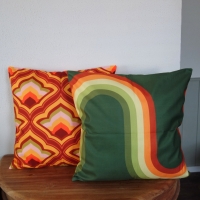 Retro kussenhoes Rainbow groen | 45 x 45 cm