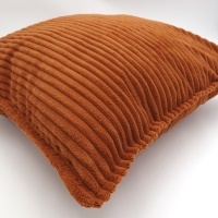 Corduroy kussenhoes piping terra | 45 x 45 cm