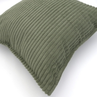 Corduroy kussenhoes piping legergroen | 45 x 45 cm