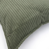 Corduroy kussenhoes piping legergroen | 45 x 45 cm