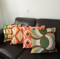 Retro kussenhoes Ollie oranje | 45 x 45 cm