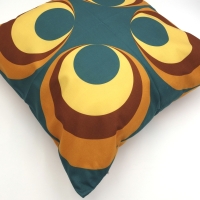 Retro kussenhoes Arthur petrol 45 x 45 cm