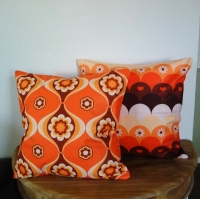 Retro kussenhoes oranje | 45 x 45 cm