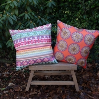 Kussenhoes Eivissa oranje linnenlook | 44 x 44 cm