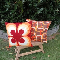 Retro kussenhoes Arthur rood 45 x 45 cm
