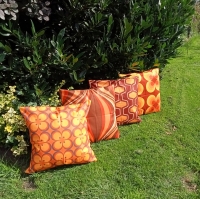 Retro kussenhoes Sandy oranje 45 x 45 cm