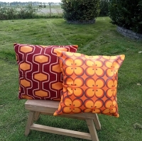 Retro kussenhoes Sandy oranje 45 x 45 cm