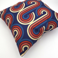Retro kussenhoes Disco blauw 45 x 45 cm