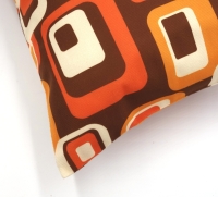 Retro kussenhoes Squares bruin 30 x 50 cm