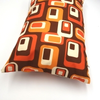 Retro kussenhoes Squares bruin 30 x 50 cm