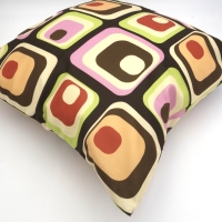 Retro kussenhoes Funky donkerbruin 45 x 45 cm