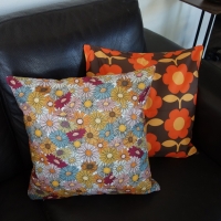 Retro kussenhoes Peace 44 x 44 cm