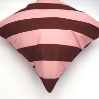 Kussenhoes Streep Bordeaux/roze 45 x 45 cm