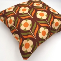 Retro kussenhoes Phoebe bruin 45 x 45 cm