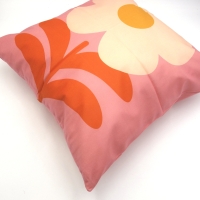 Retro kussenhoes Saar zalmroze 45 x 45 cm